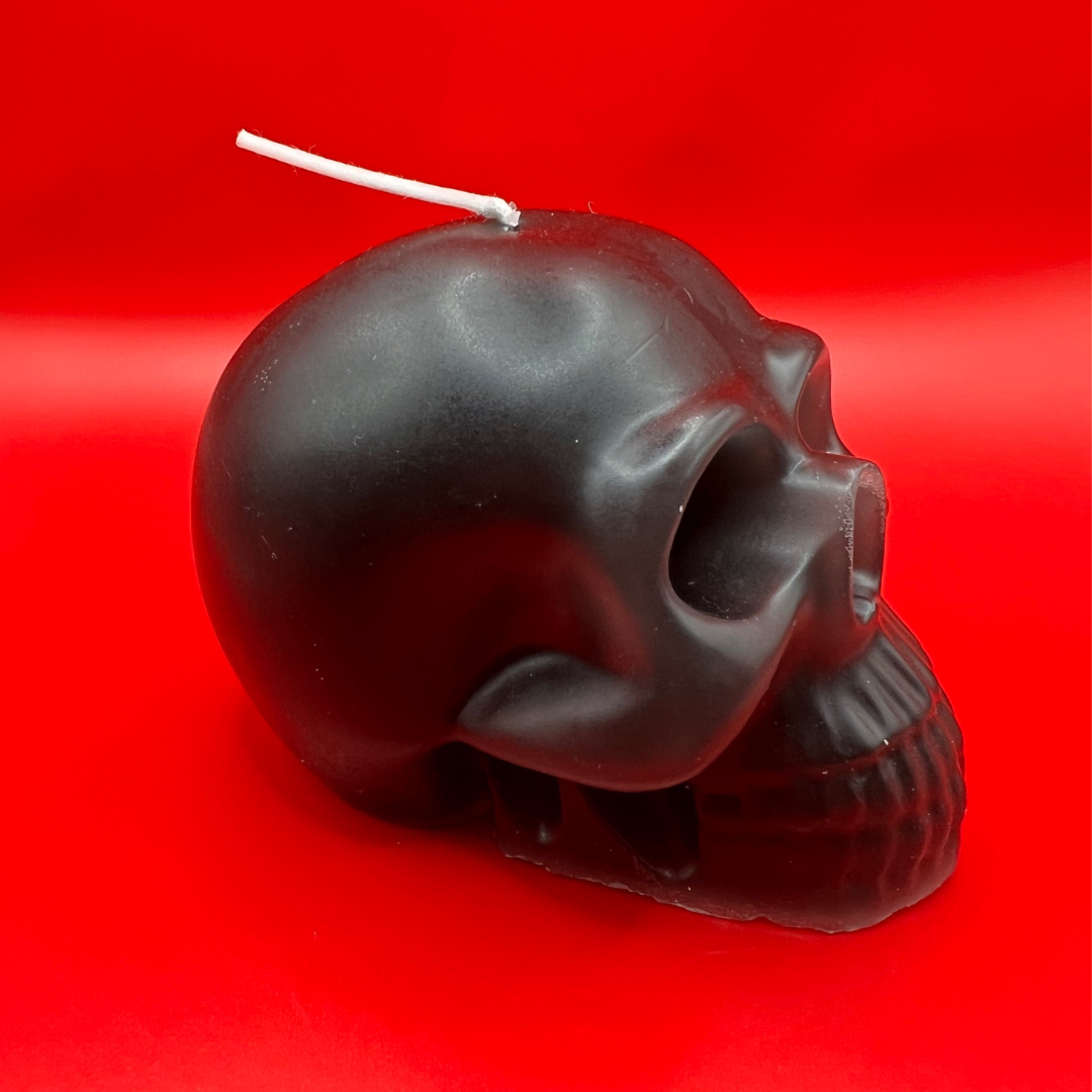 Black Skull Candle