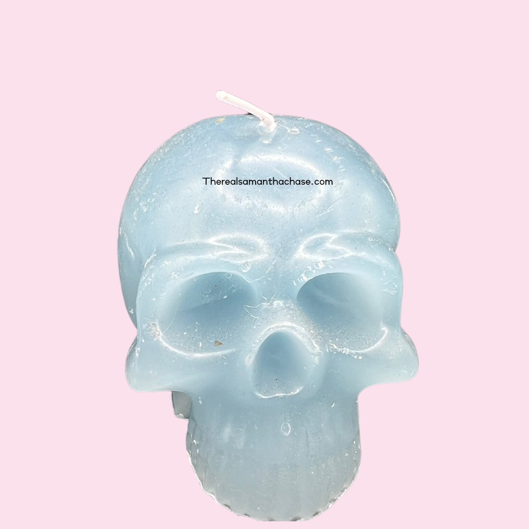 Solid Colored Beeswax Skull candle