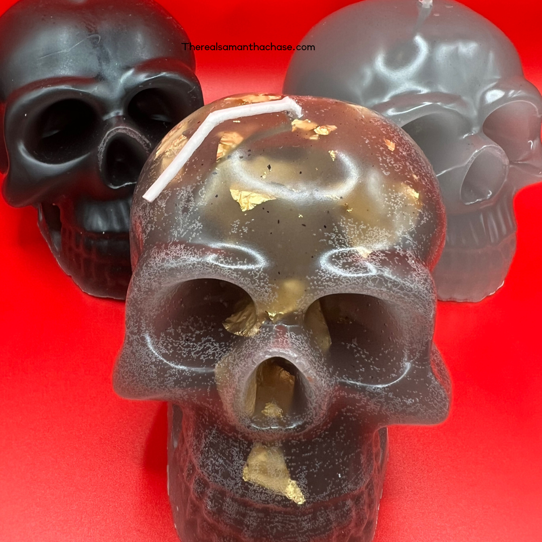 Black Skull Candle