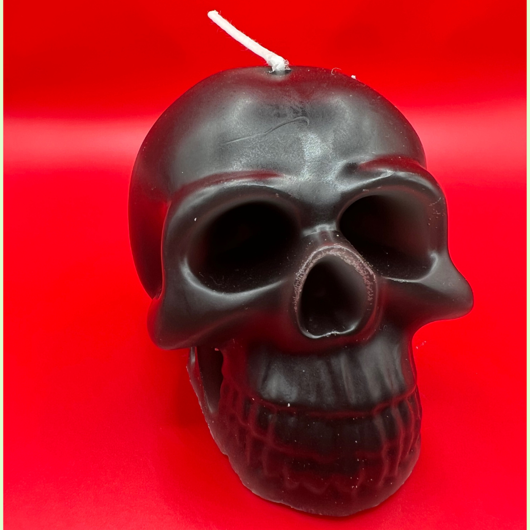 Black Skull Candle